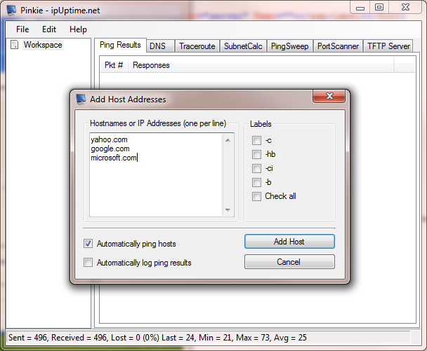 Press Ctrl+Enter to add a new line and allows you to add multiple hosts
