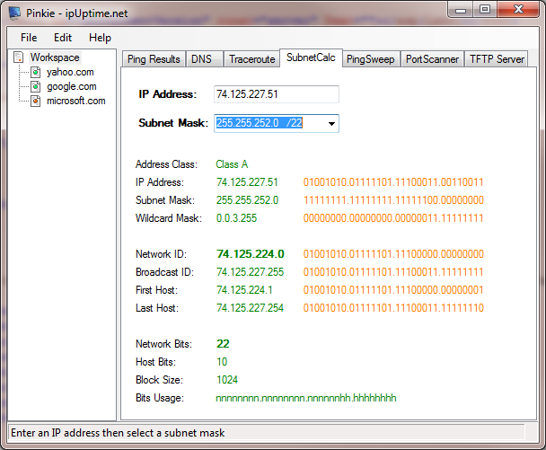 Subnet IPv4 address