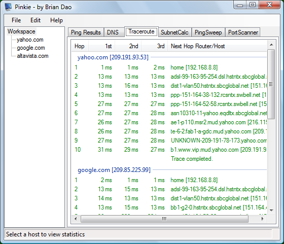 screenshot - traceroute